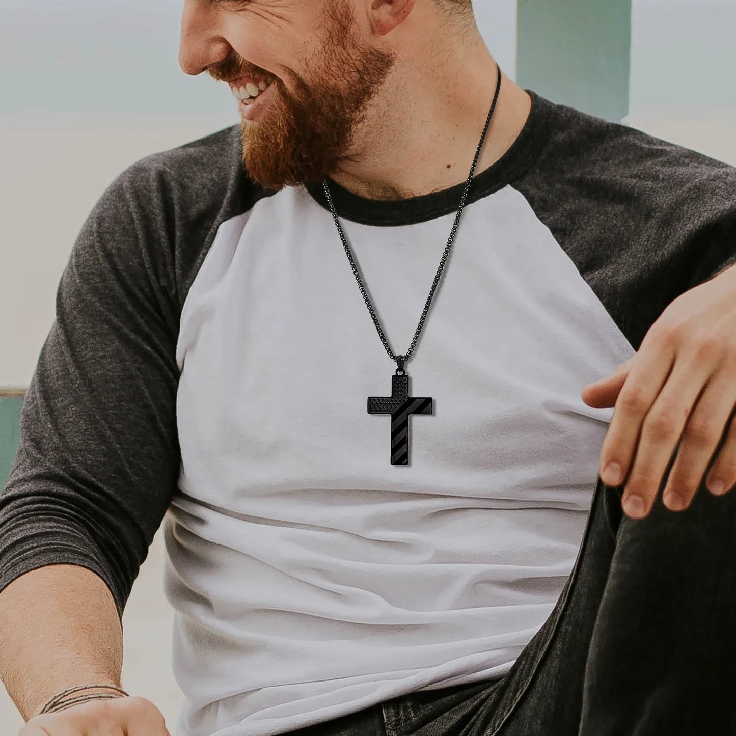 Bold American Flag Cross Necklace